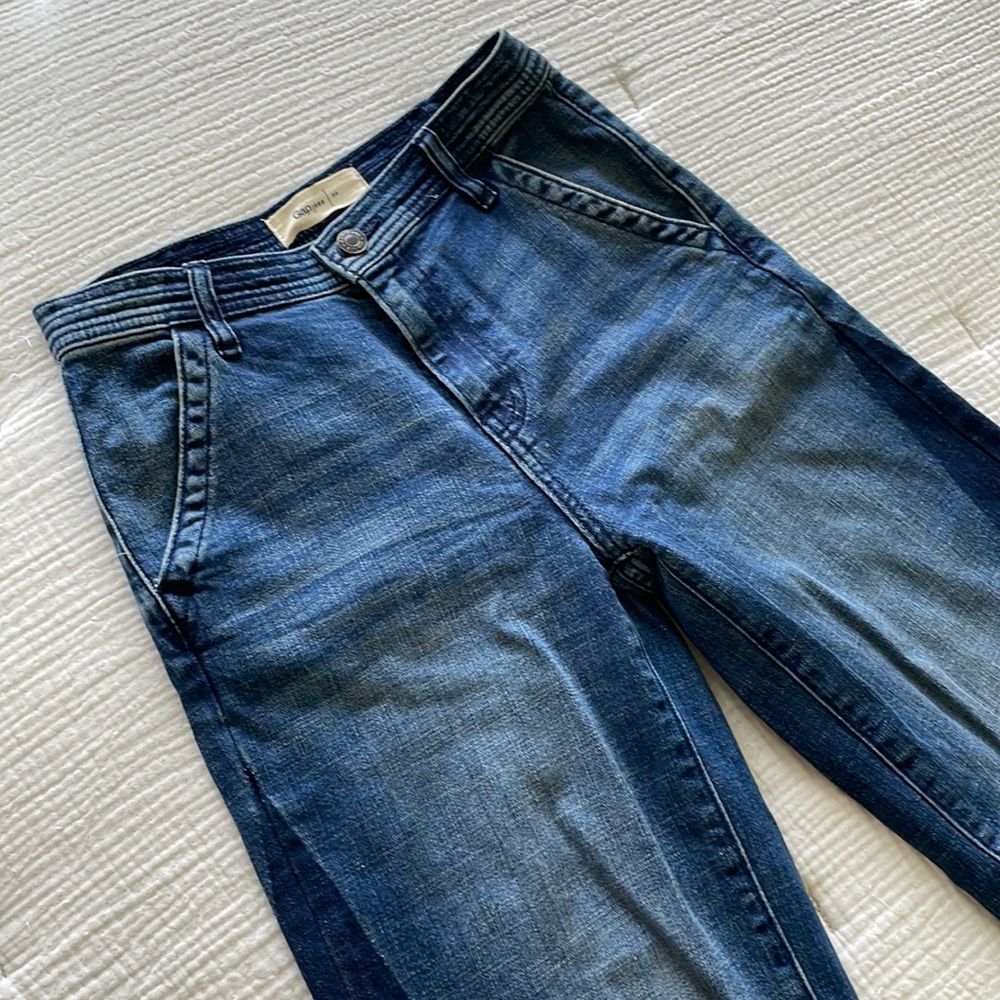 Gap Crop high rise wide leg flare jeans